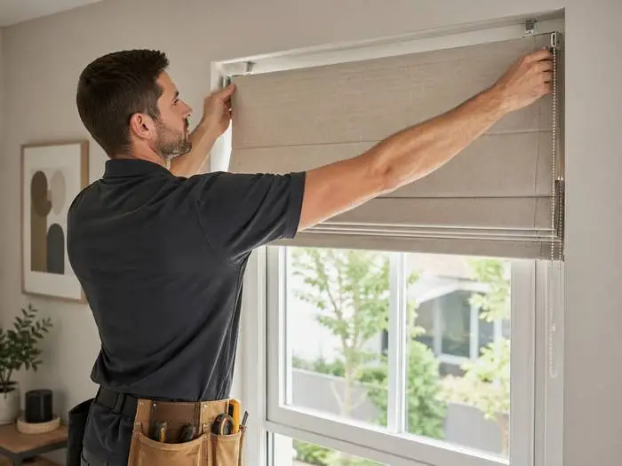Installation roman blinds