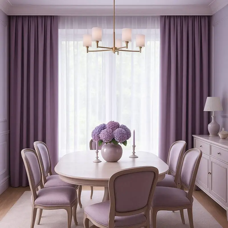 Sheer and blockout curtains in Dining Room