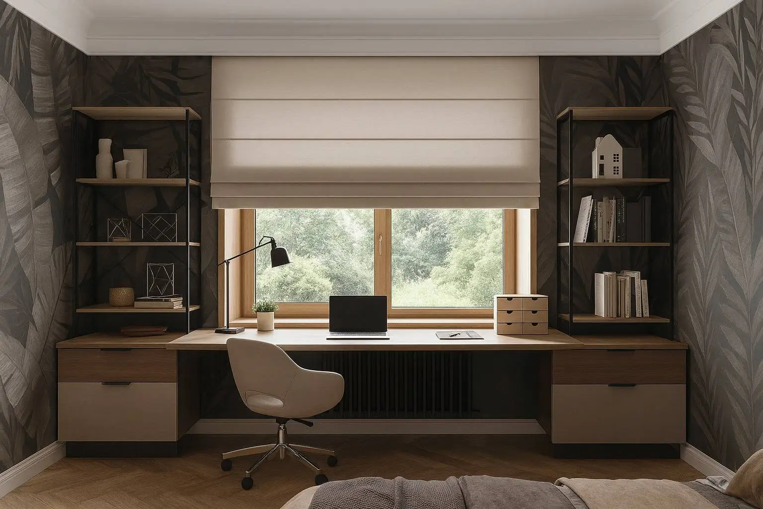 Home Office Roman Blinds