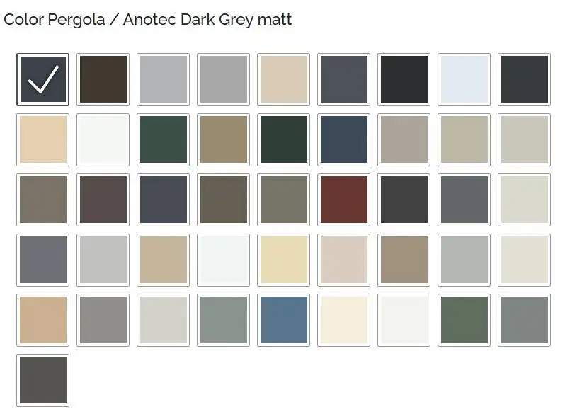 Colours Aluminium Pergola System