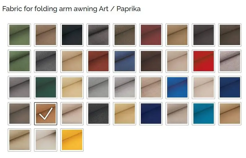 Colours Folding Arm Awnings Art